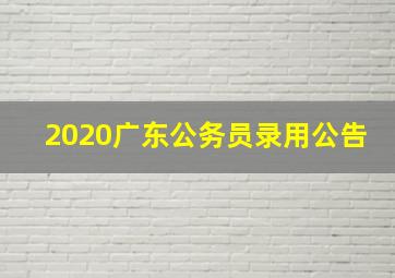 2020广东公务员录用公告