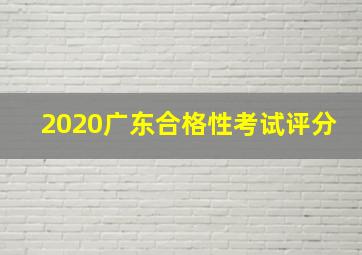 2020广东合格性考试评分