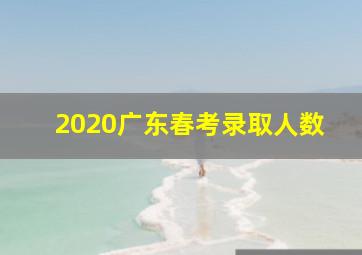 2020广东春考录取人数