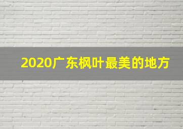 2020广东枫叶最美的地方