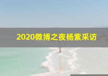 2020微博之夜杨紫采访