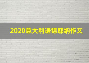 2020意大利语锡耶纳作文