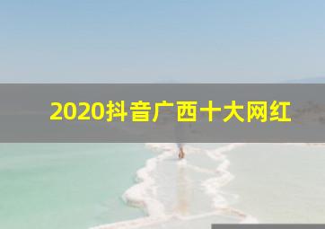 2020抖音广西十大网红