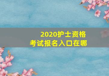 2020护士资格考试报名入口在哪