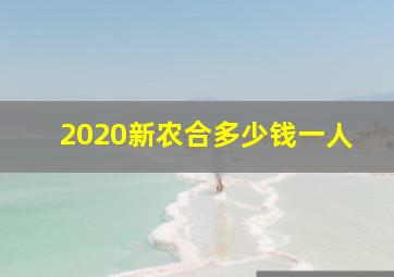 2020新农合多少钱一人