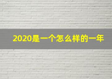 2020是一个怎么样的一年