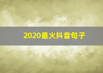 2020最火抖音句子