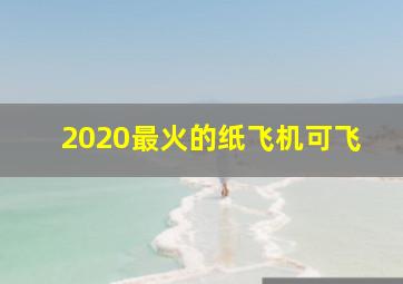 2020最火的纸飞机可飞