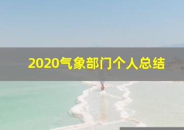 2020气象部门个人总结