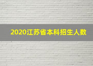 2020江苏省本科招生人数