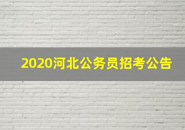 2020河北公务员招考公告