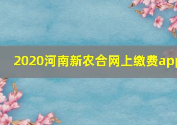 2020河南新农合网上缴费app