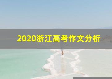 2020浙江高考作文分析