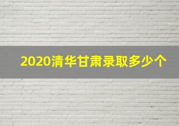 2020清华甘肃录取多少个