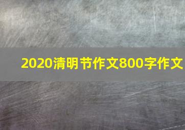 2020清明节作文800字作文