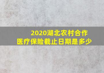 2020湖北农村合作医疗保险截止日期是多少