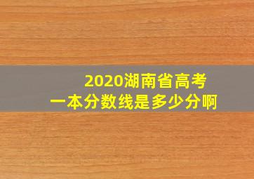 2020湖南省高考一本分数线是多少分啊