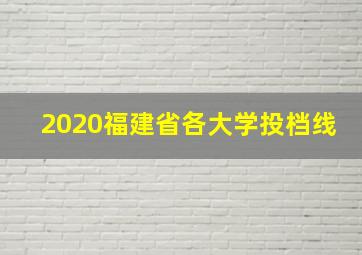 2020福建省各大学投档线