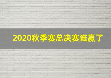 2020秋季赛总决赛谁赢了