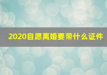 2020自愿离婚要带什么证件