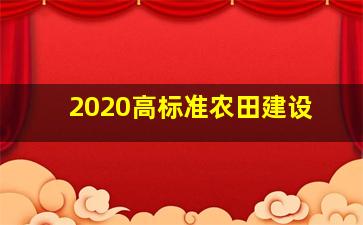 2020高标准农田建设