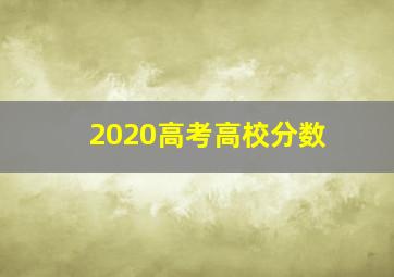 2020高考高校分数