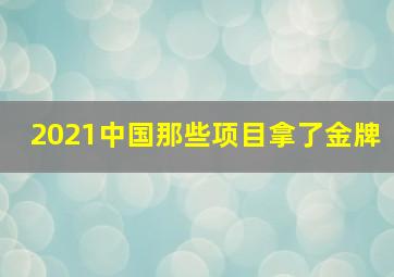 2021中国那些项目拿了金牌