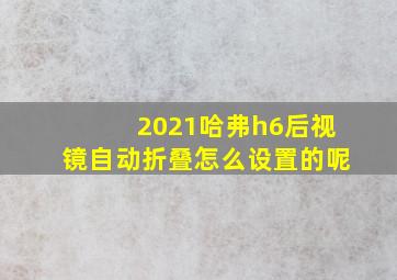 2021哈弗h6后视镜自动折叠怎么设置的呢