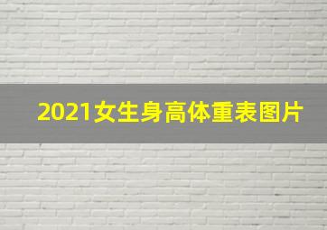 2021女生身高体重表图片