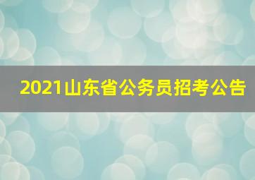 2021山东省公务员招考公告