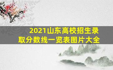 2021山东高校招生录取分数线一览表图片大全