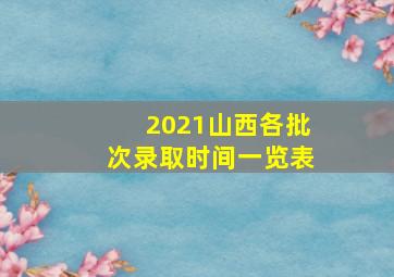 2021山西各批次录取时间一览表