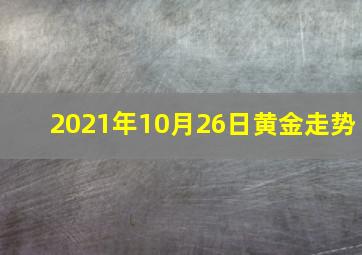 2021年10月26日黄金走势