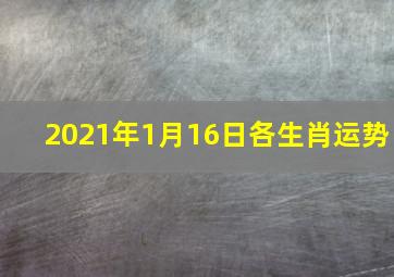 2021年1月16日各生肖运势