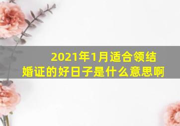 2021年1月适合领结婚证的好日子是什么意思啊