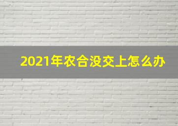 2021年农合没交上怎么办