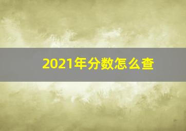 2021年分数怎么查