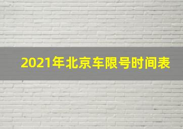 2021年北京车限号时间表