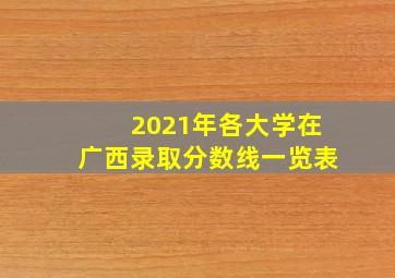 2021年各大学在广西录取分数线一览表