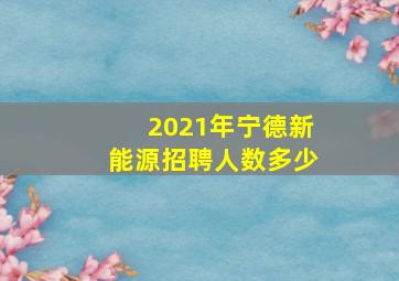 2021年宁德新能源招聘人数多少