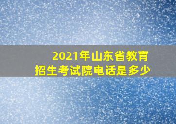 2021年山东省教育招生考试院电话是多少