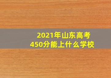 2021年山东高考450分能上什么学校