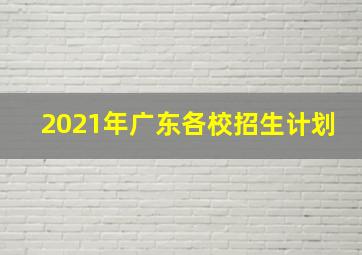 2021年广东各校招生计划