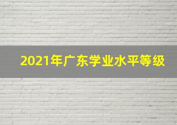 2021年广东学业水平等级