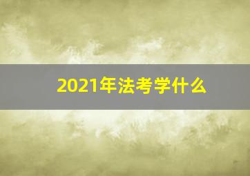 2021年法考学什么