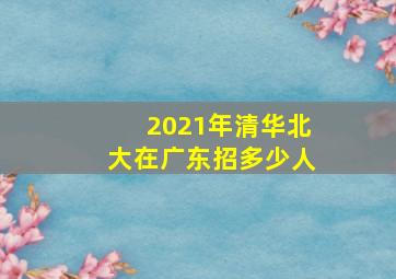 2021年清华北大在广东招多少人