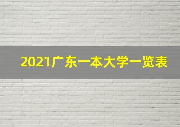 2021广东一本大学一览表