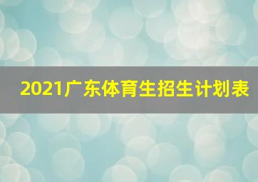 2021广东体育生招生计划表