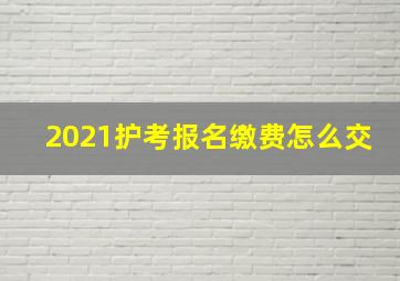 2021护考报名缴费怎么交