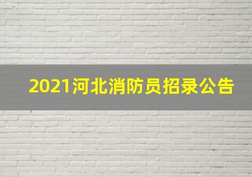 2021河北消防员招录公告